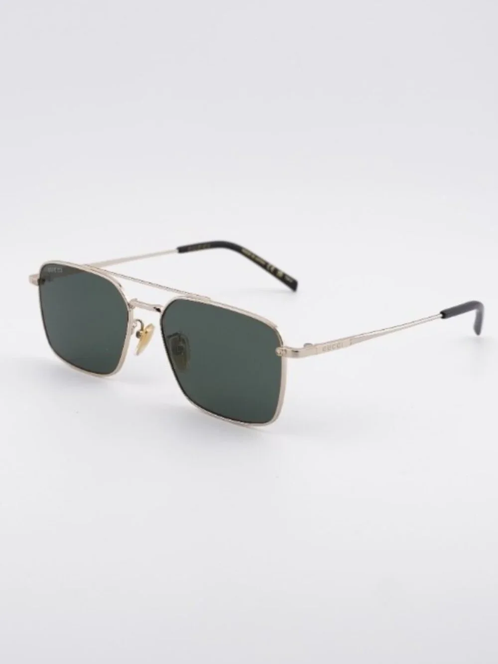 Gucci GG1957SA 001 Sunglasses Gold Square Frame, Grey Lenses